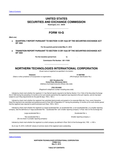 Thumbnail Northern Technologies International 10-Q Quarterly Report FY 
