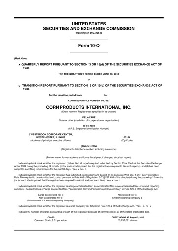 Thumbnail Ingredion 10-Q Quarterly Report FY2010 