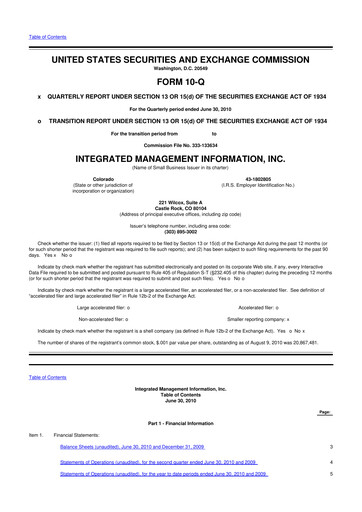 Thumbnail Where Food Comes From 10-Q Quarterly Report FY 