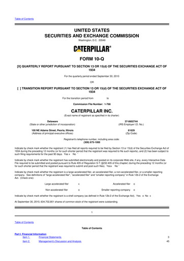 Vorschaubild Caterpillar 10-Q Quartalsbericht  