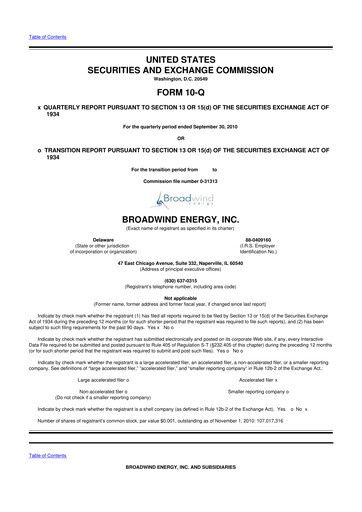 Vorschaubild Broadwind 10-Q Quartalsbericht  