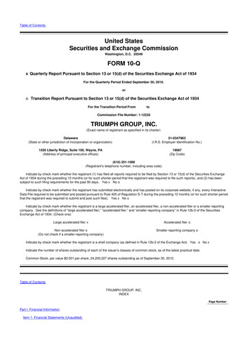 Thumbnail Triumph Group
 10-Q Quarterly Report FY2011 