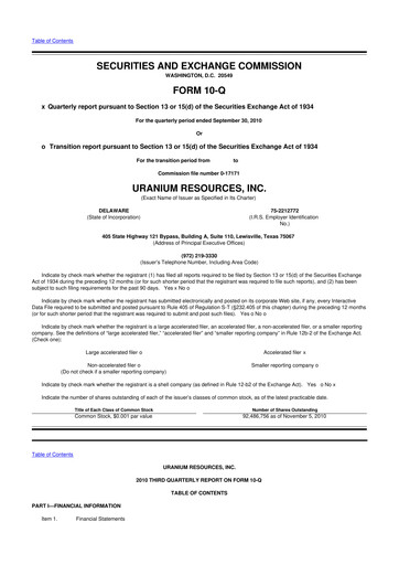 Thumbnail Westwater Resources
 10-Q Quarterly Report FY 