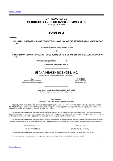 Thumbnail USANA 10-Q Quarterly Report FY 