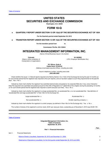 Thumbnail Where Food Comes From 10-Q Quarterly Report FY 