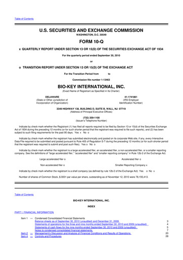 Vorschaubild BIO-key International
 10-Q Quartalsbericht  