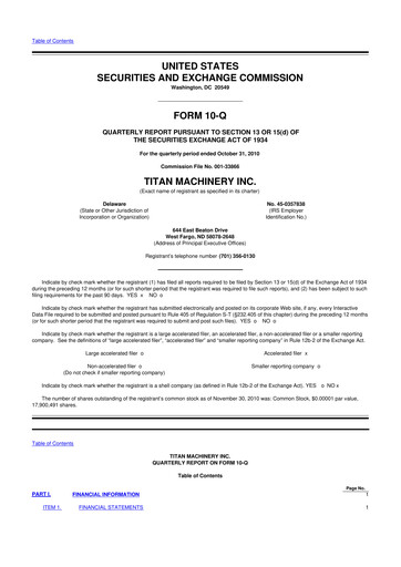 Thumbnail Titan Machinery 10-Q Quarterly Report FY 