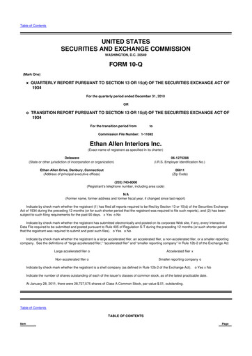 Thumbnail Ethan Allen
 10-Q Quarterly Report FY 