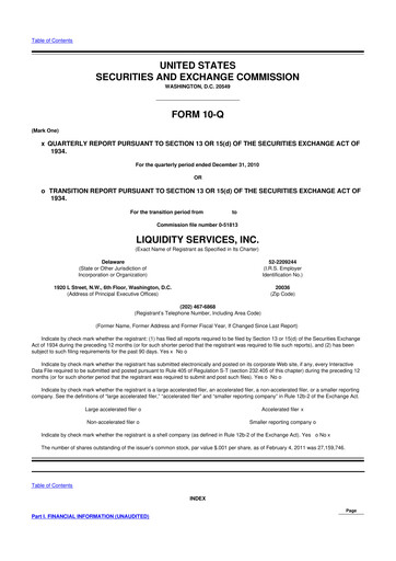 Thumbnail Liquidity Services
 10-Q Quarterly Report FY 