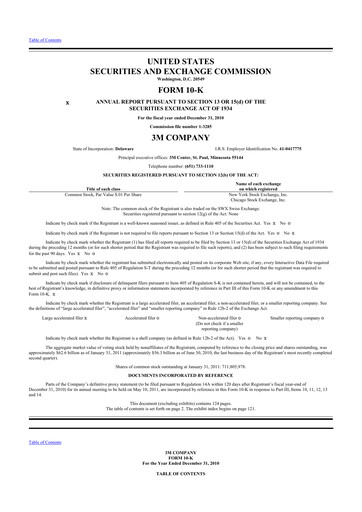 Thumbnail 3M 10-K Annual Report 2010