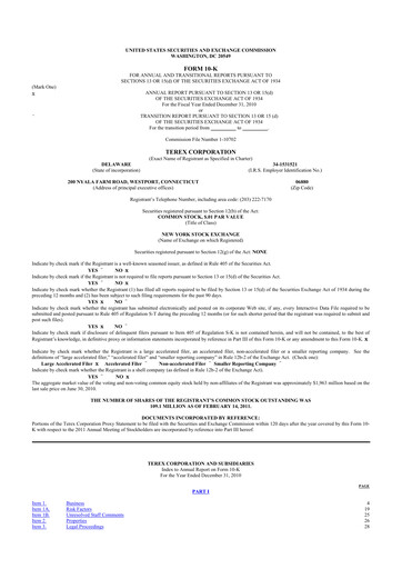 Thumbnail Terex
 10-K Annual Report 2010