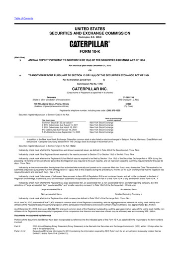 Thumbnail Caterpillar 10-K Annual Report 