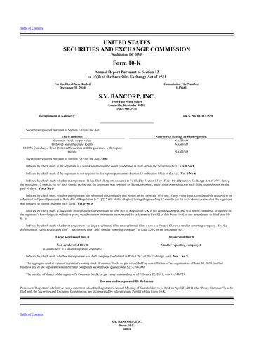 Thumbnail Stock Yards Bancorp 10-K Annual Report 