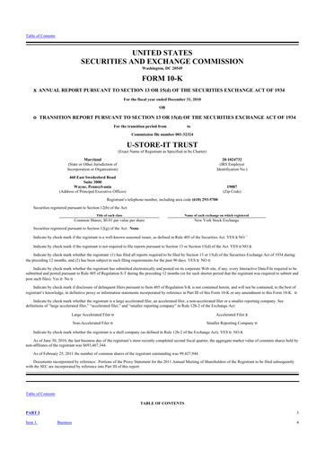 Thumbnail CubeSmart
 10-K Annual Report 