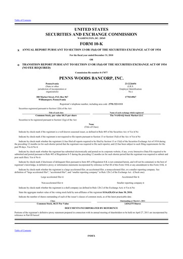 Vorschaubild Penns Woods Bancorp 10-K Jahresbericht 