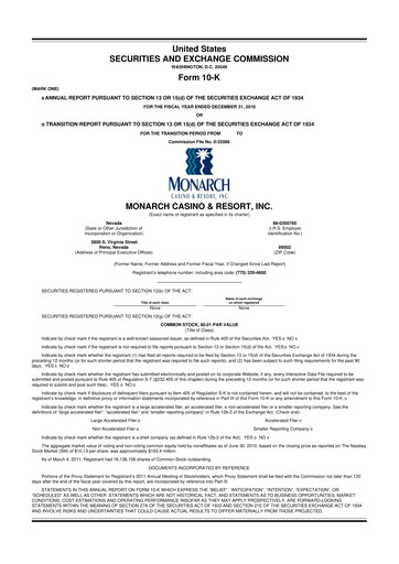Thumbnail Monarch Casino & Resort 10-K Annual Report 