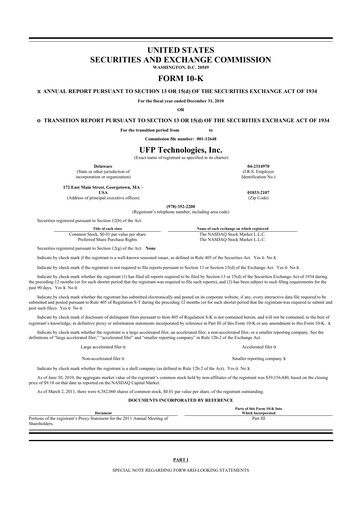 Thumbnail UFP Technologies
 10-K Annual Report 