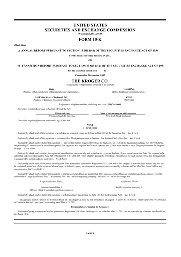 Thumbnail Kroger 10-K Annual Report 2010