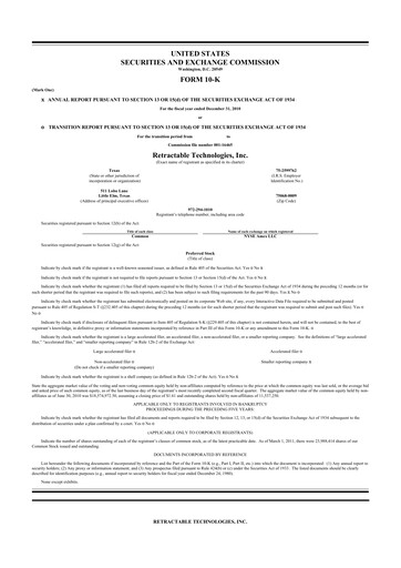 Thumbnail Retractable Technologies 10-K Annual Report 