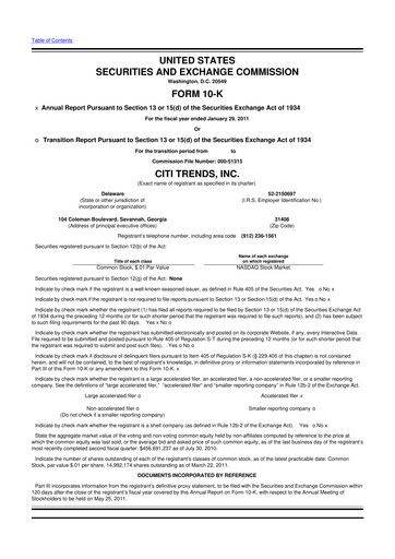 Thumbnail Citi Trends, Inc. 10-K Annual Report 