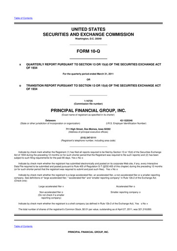 Thumbnail Principal Financial Group 10-Q Quarterly Report FY2011 