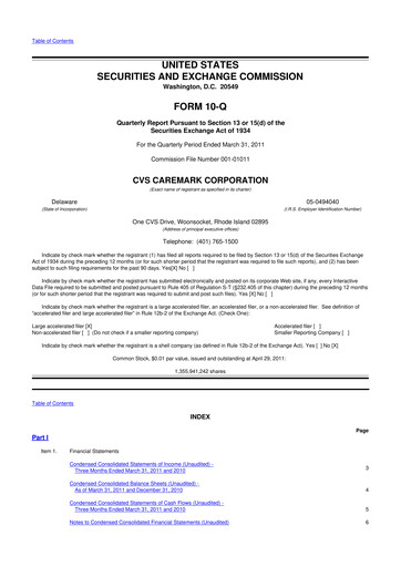 Thumbnail CVS Health 10-Q Quarterly Report FY2011 