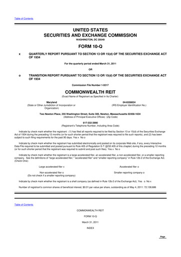 Thumbnail Equity Commonwealth 10-Q Quarterly Report FY2011 