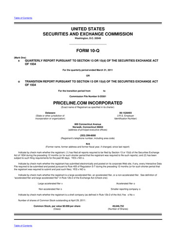 Thumbnail Booking Holdings (Booking.com) 10-Q Quarterly Report FY2011 
