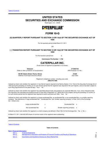 Vorschaubild Caterpillar 10-Q Quartalsbericht  