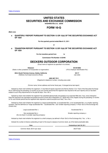 Thumbnail Deckers Brands 10-Q Quarterly Report FY2011 