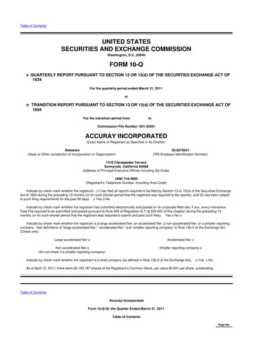 Thumbnail Accuray 10-Q Quarterly Report FY 