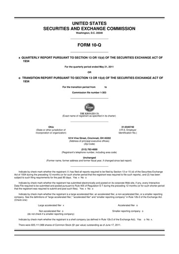 Vorschaubild Kroger 10-Q Quartalsbericht 2011 