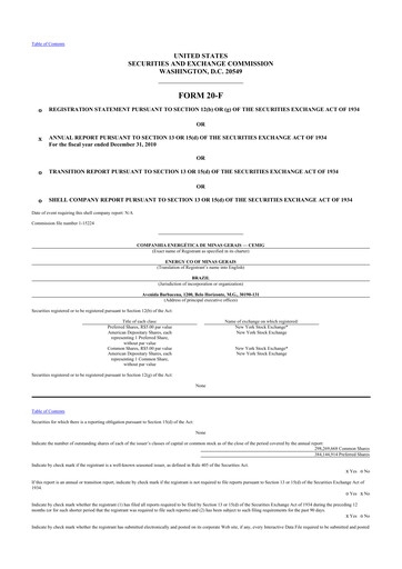 Thumbnail Cemig 20-F Annual Report 