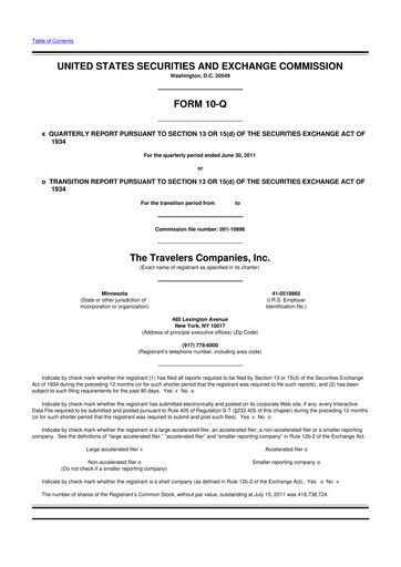 Thumbnail The Travelers Companies 10-Q Quarterly Report FY2011 