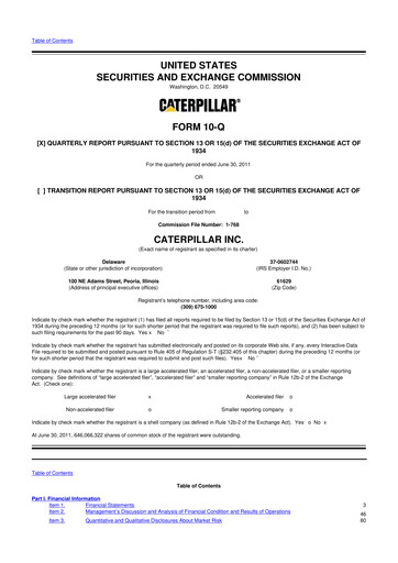 Vorschaubild Caterpillar 10-Q Quartalsbericht  