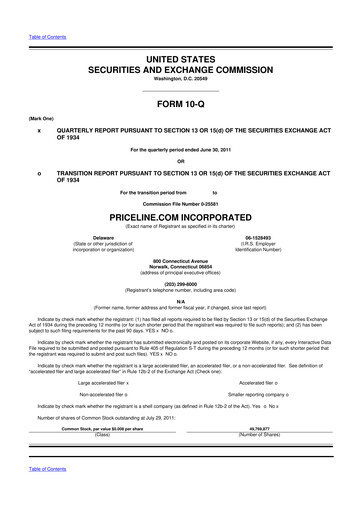 Thumbnail Booking Holdings (Booking.com) 10-Q Quarterly Report FY2011 