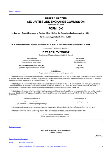 Thumbnail BRT Apartments 10-Q Quarterly Report FY 