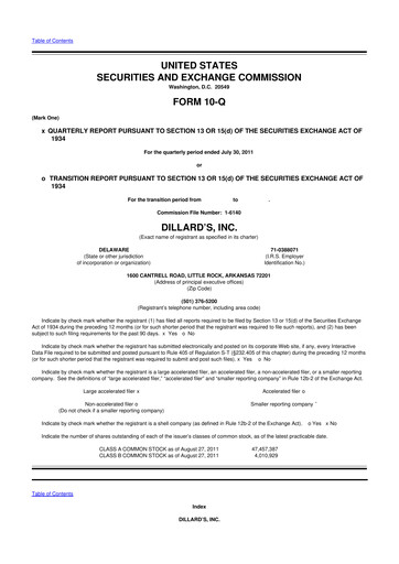 Thumbnail Dillard's
 10-Q Quarterly Report FY2011 