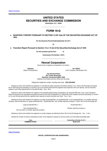 Thumbnail Hexcel
 10-Q Quarterly Report FY2011 