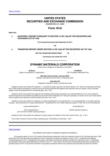 Thumbnail DMC Global 10-Q Quarterly Report FY2011 