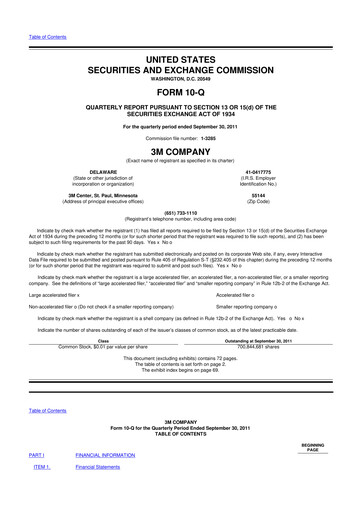 Thumbnail 3M 10-Q Quarterly Report FY2011 