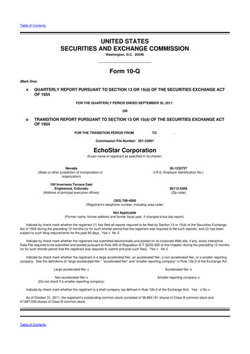 Vorschaubild EchoStar 10-Q Quartalsbericht 2011 