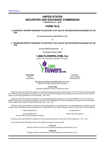 Thumbnail 1-800-Flowers.com, Inc.
 10-Q Quarterly Report FY2012 