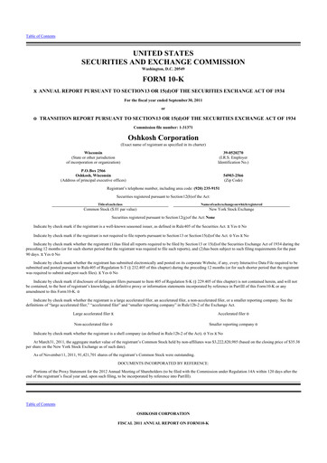 Thumbnail Oshkosh Corporation
 10-K Annual Report 2011