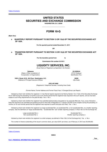 Thumbnail Liquidity Services
 10-Q Quarterly Report FY2011 