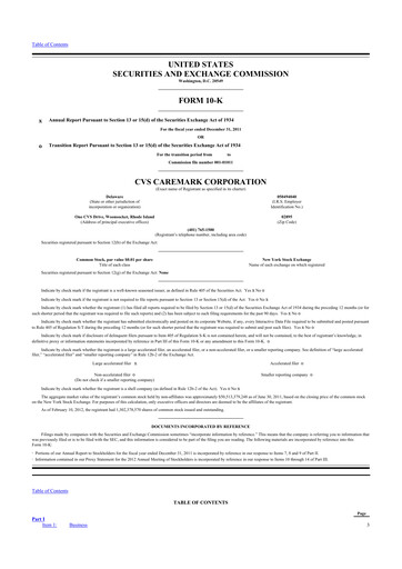 Thumbnail CVS Health 10-K Annual Report 2011