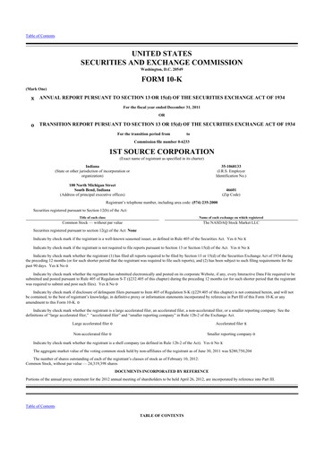 Thumbnail 1st Source
 10-K Annual Report 2011