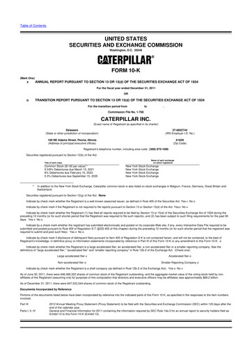 Thumbnail Caterpillar 10-K Annual Report 