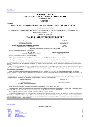 Thumbnail Franklin Street Properties 10-K Annual Report 2011