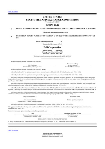 Thumbnail Ball Corporation
 10-K Annual Report 2011